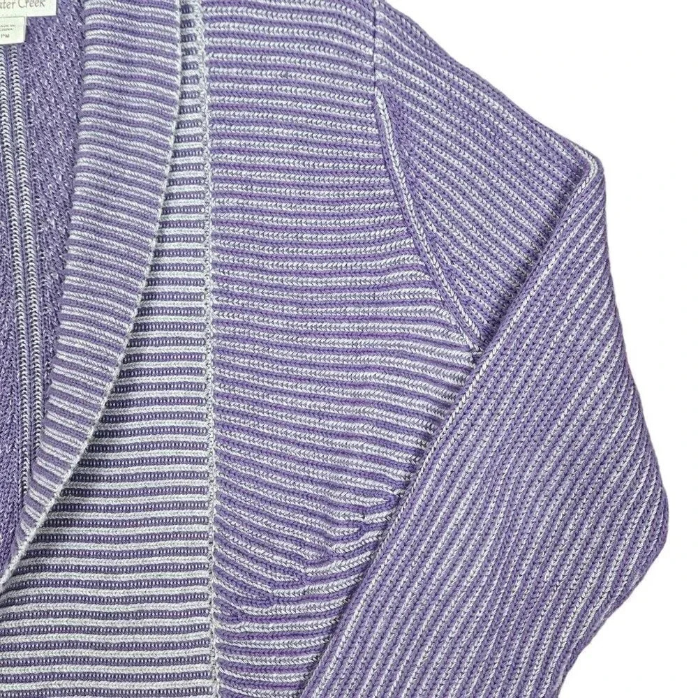 Coldwater Creek Heather Purple Open Front Sweater Cardigan Size Medium Petite‎ - Picture 11 of 11